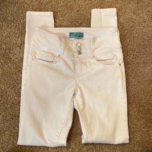 Wax jeans with butt lift